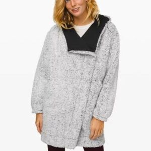 Lululemon Warmth Restore Sherpa Wrap Jacket SZ XL 12 Heathered White